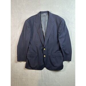 VTG Polo Ralph Lauren Blazer Men 46L Wool Flannel Jacket Made In USA Gold Button